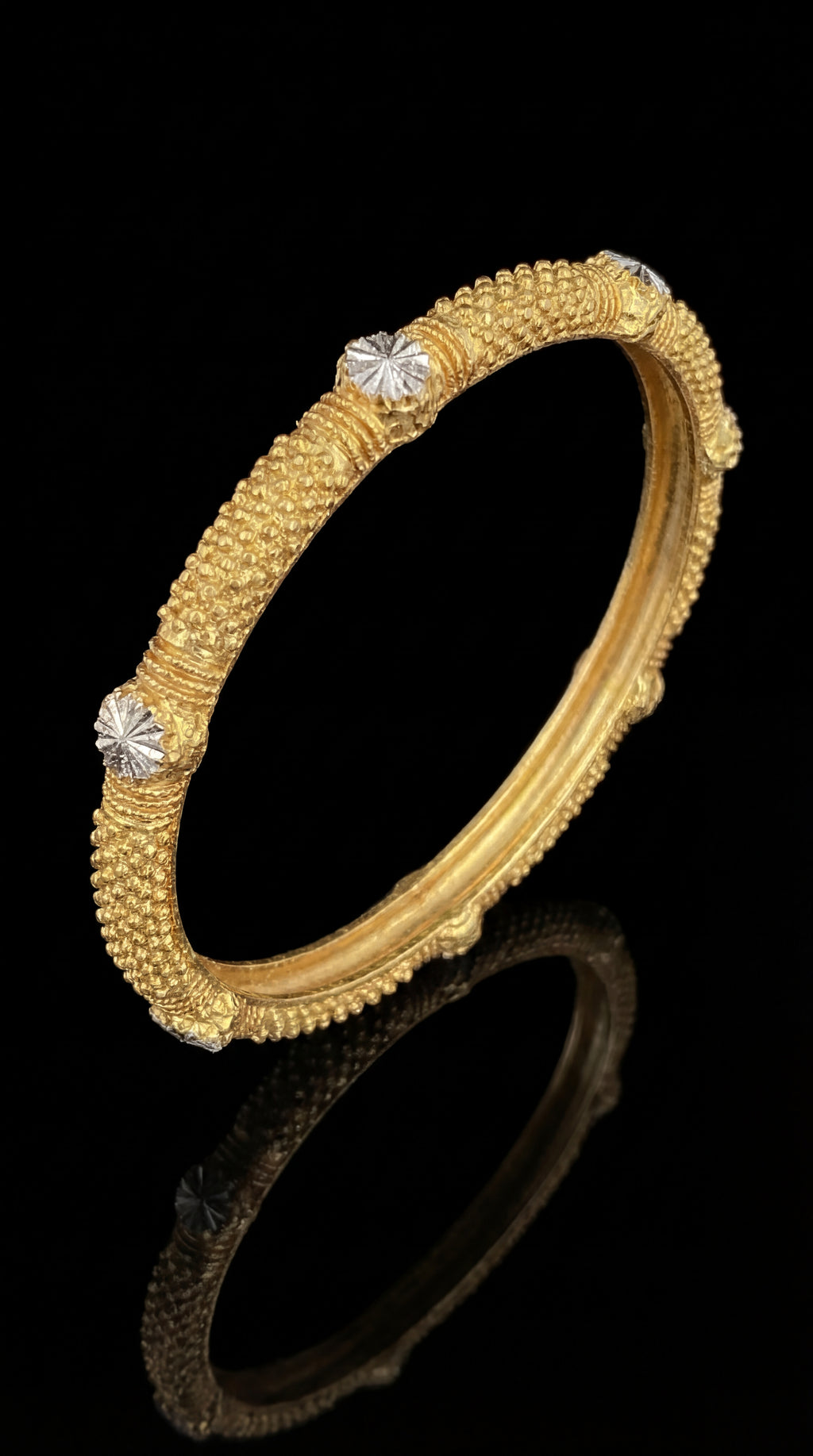 Golden Harmony stack of 6 gold bangles