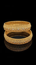 Twin Radiance Stack of Two Gold bangles