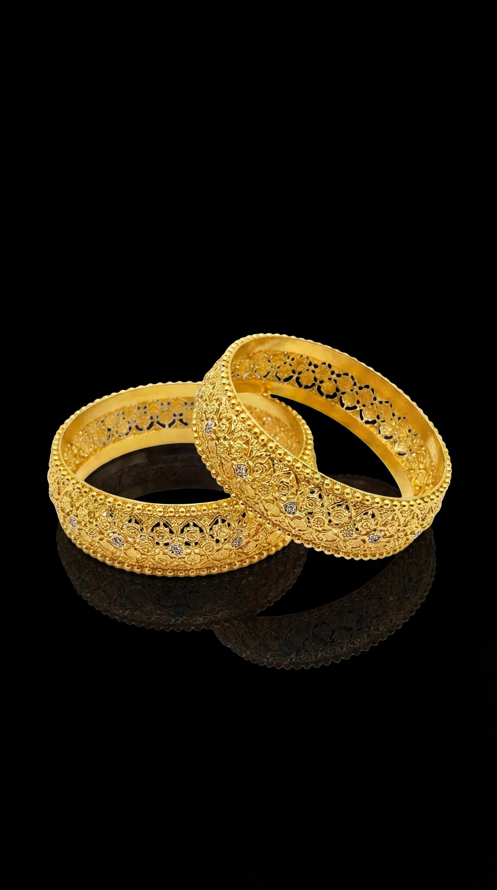 Twin Radiance Stack of Two Gold bangles