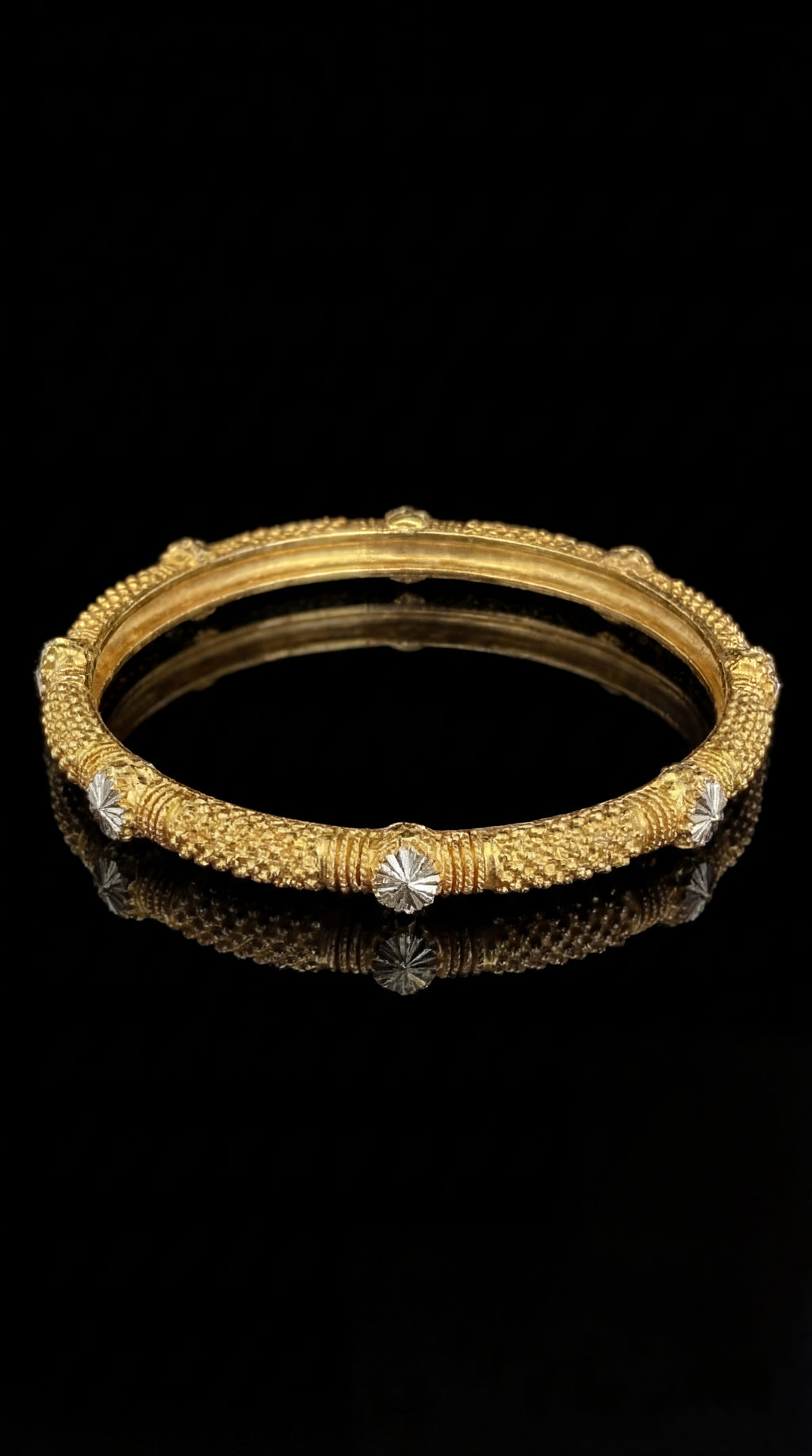 Golden Harmony stack of 6 gold bangles