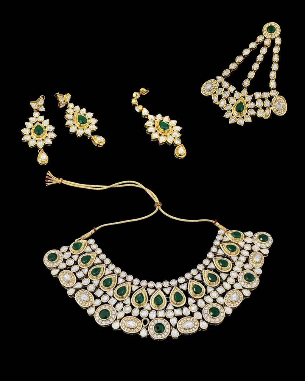 The Regal Emerald Polki Set