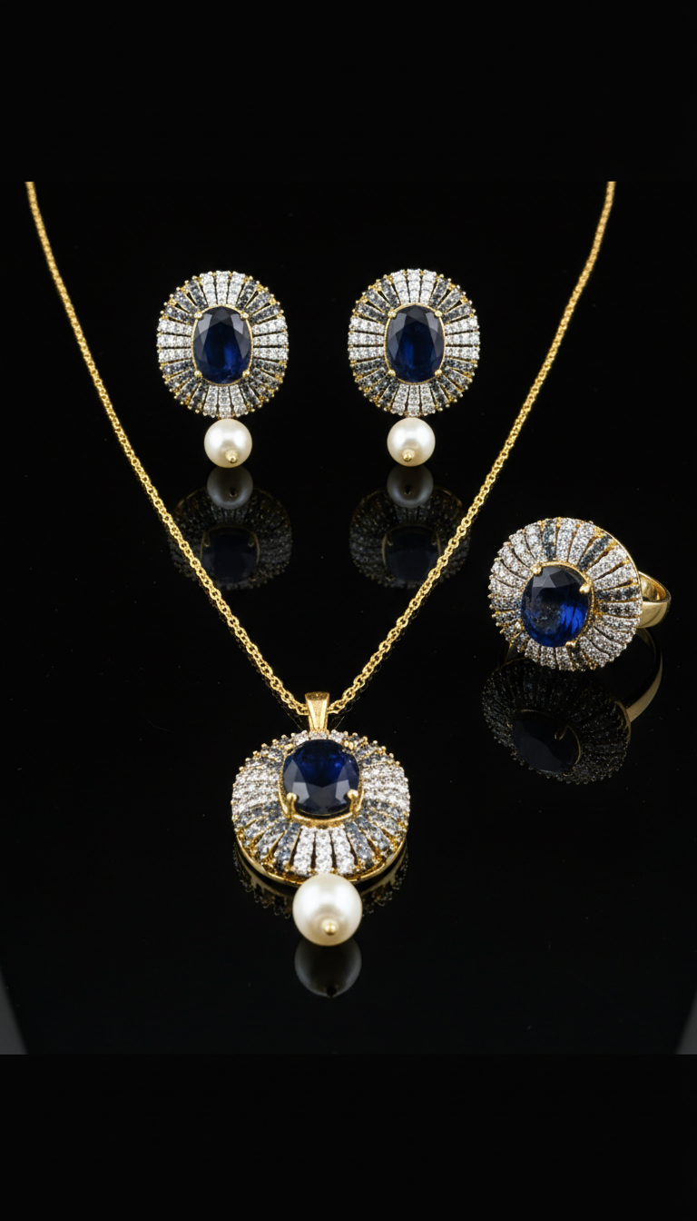 The Regal Halo Pearl Drop Trio