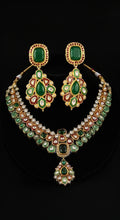 Traditional Green & Red Kundan Set