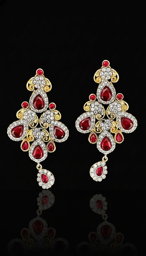 Ruby Red Traditional Necklace Set