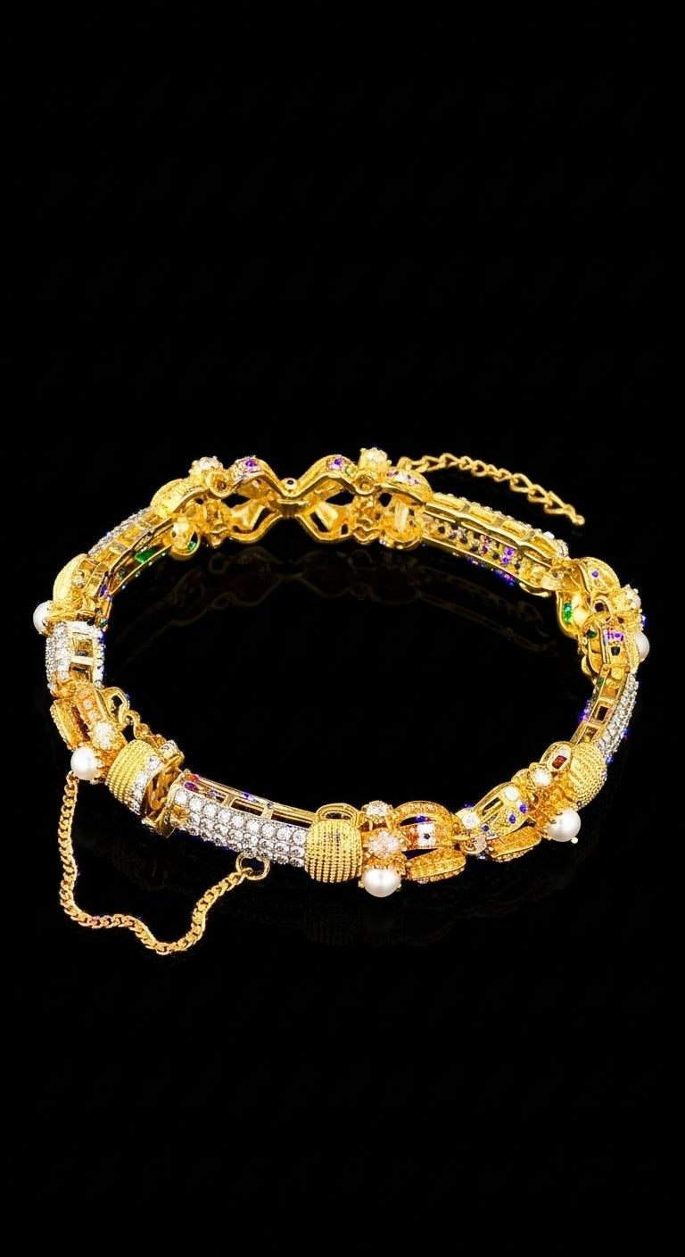 The Royal Navratna Pave Bangles