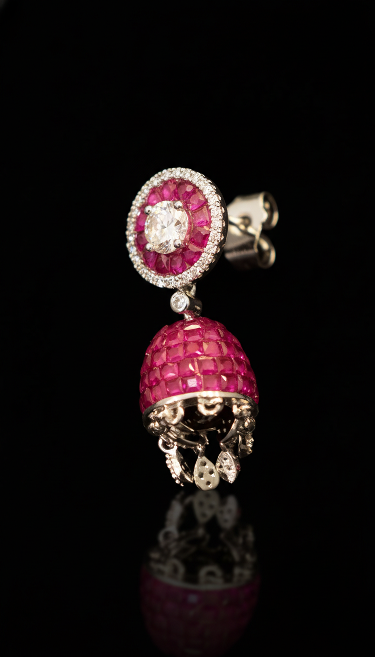 The Ruby Rose Jhumkas
