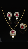The Ruby Sunburst Pearl Set