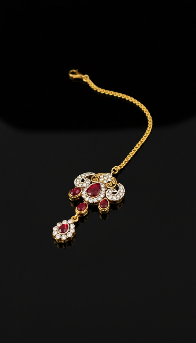 Ruby Red Traditional Necklace Set
