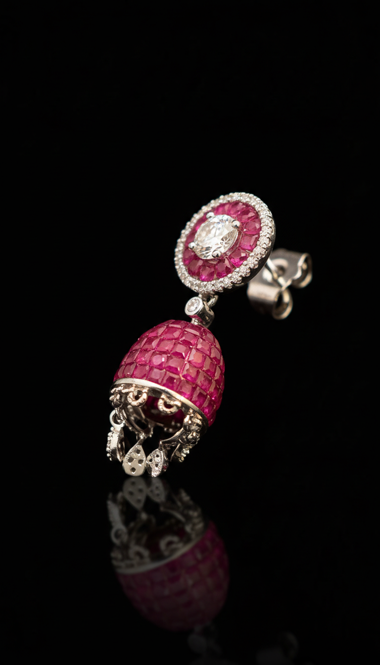 The Ruby Rose Jhumkas
