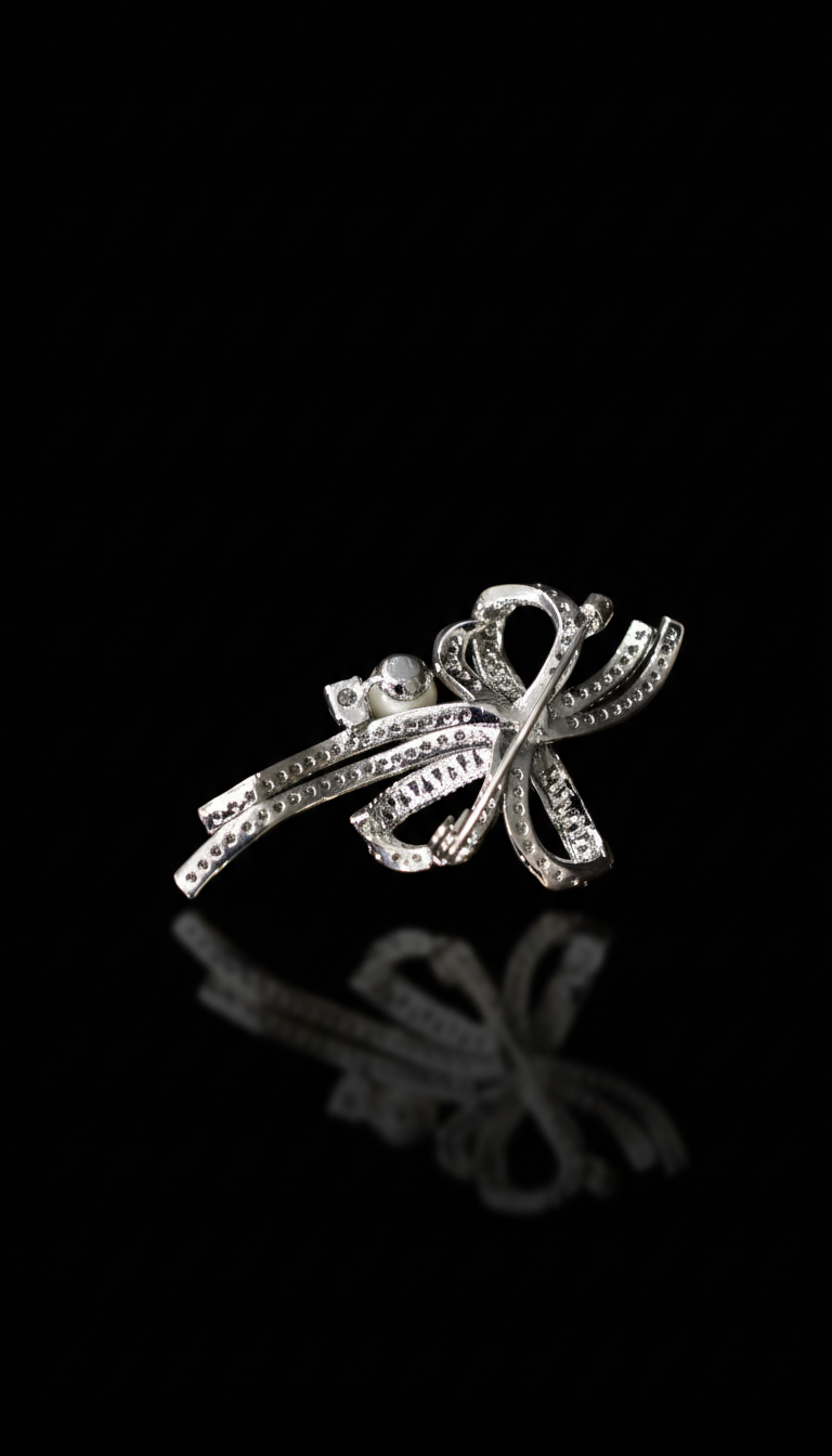 The Crystal Ribbon Brooch