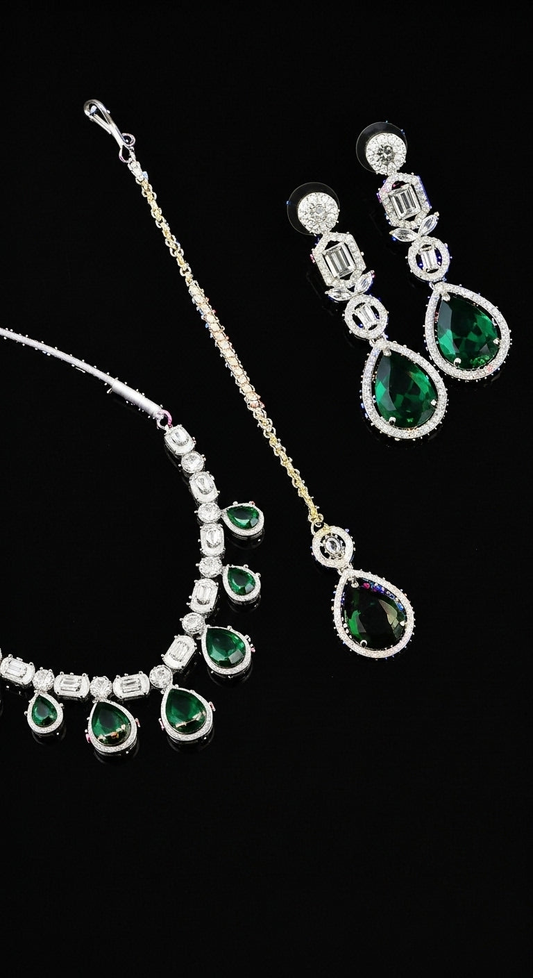 Emerald Green Drop & Tikka Set