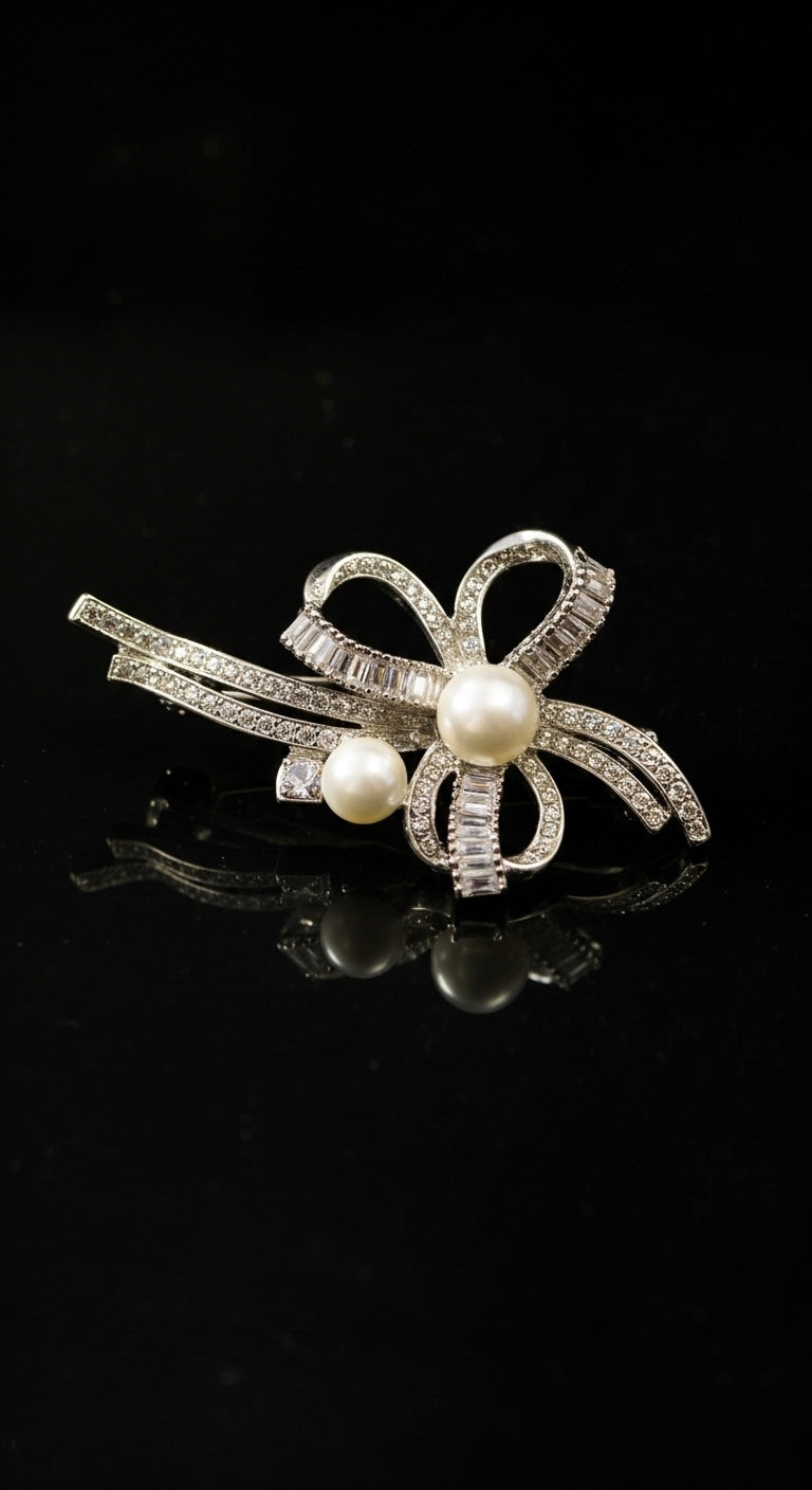 The Crystal Ribbon Brooch