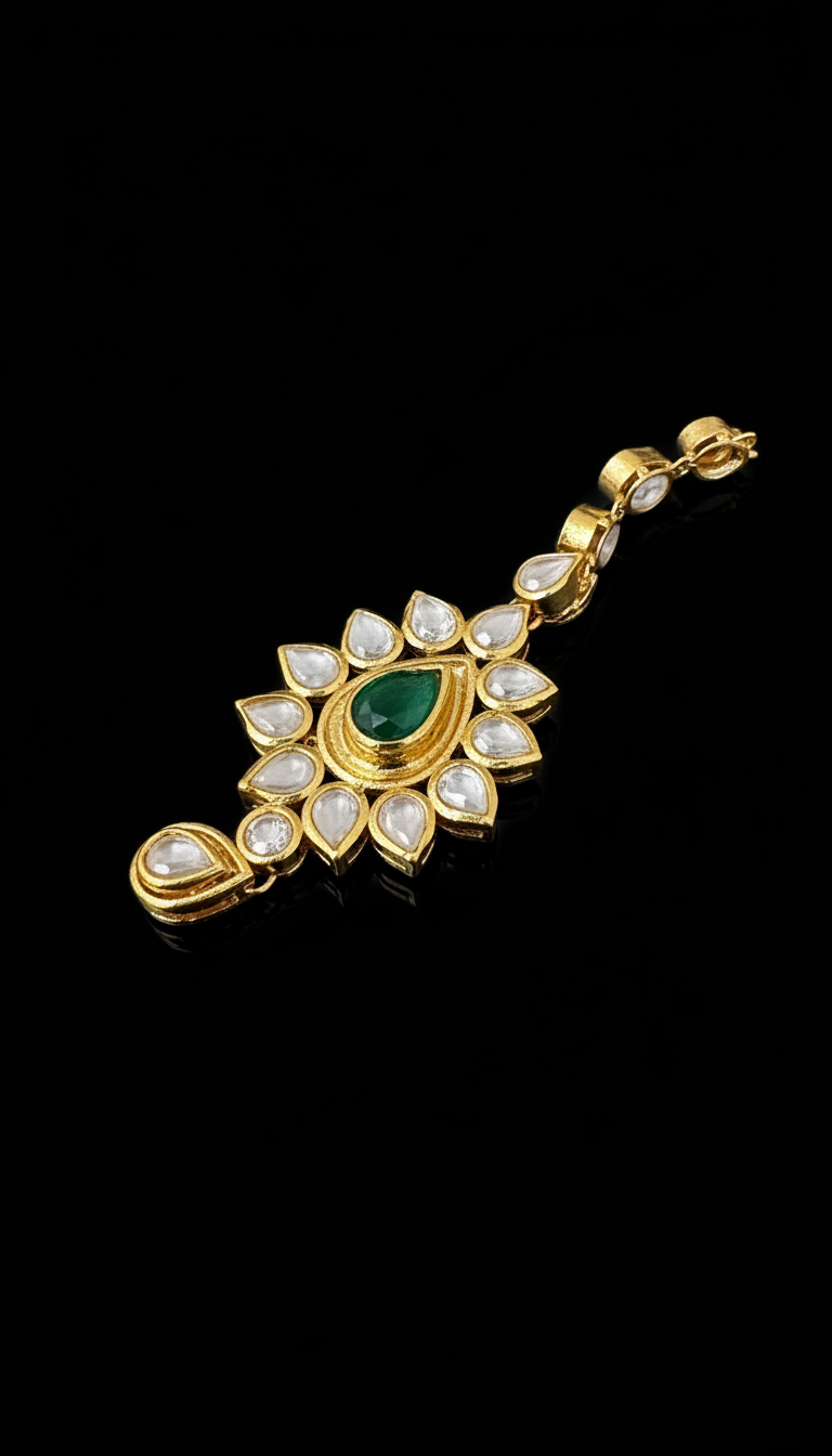 The Regal Emerald Polki Set