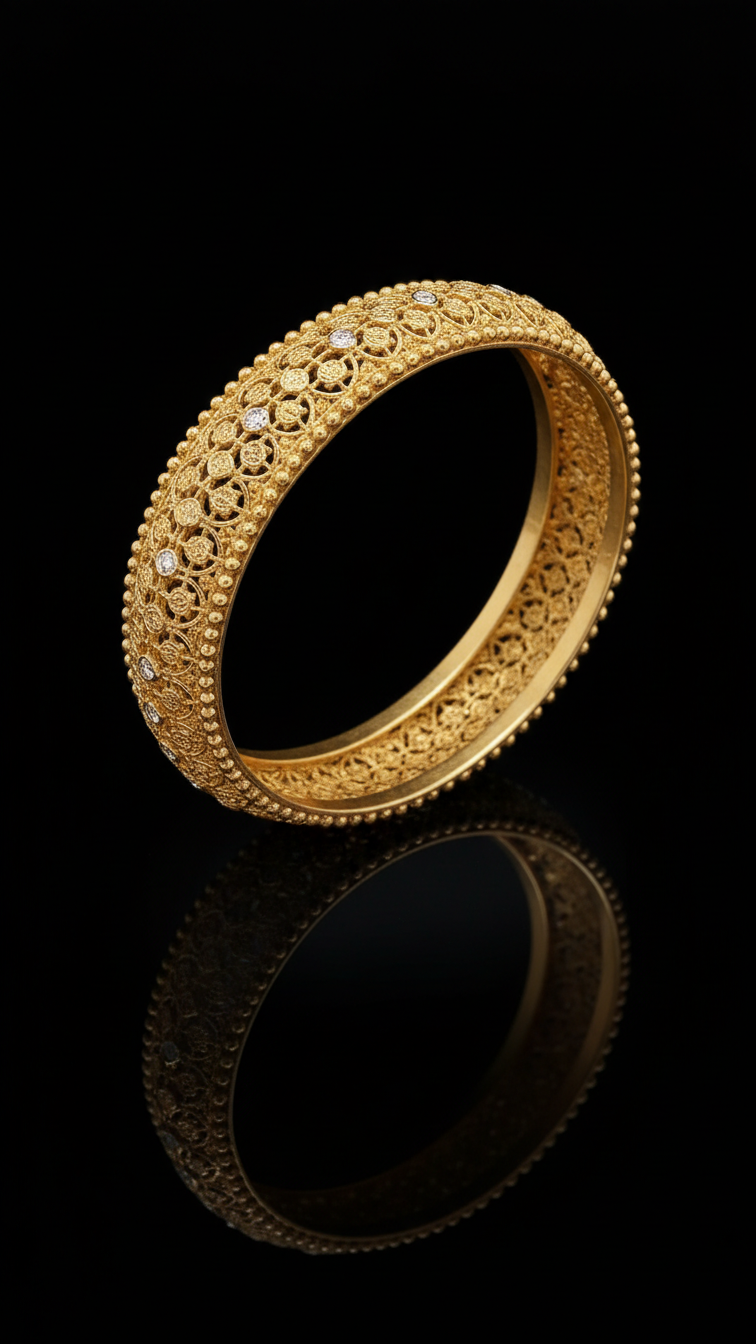 Twin Radiance Stack of Two Gold bangles