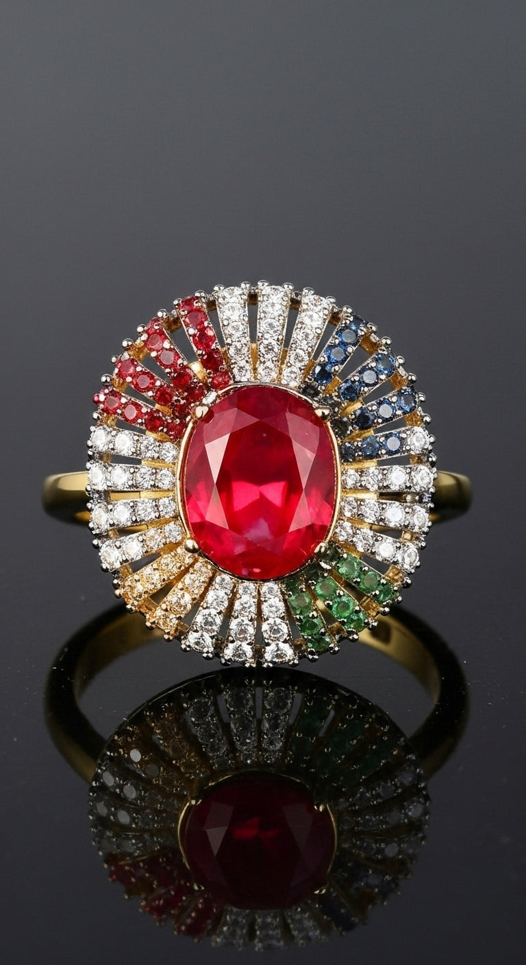 The Ruby Sunburst Pearl Set