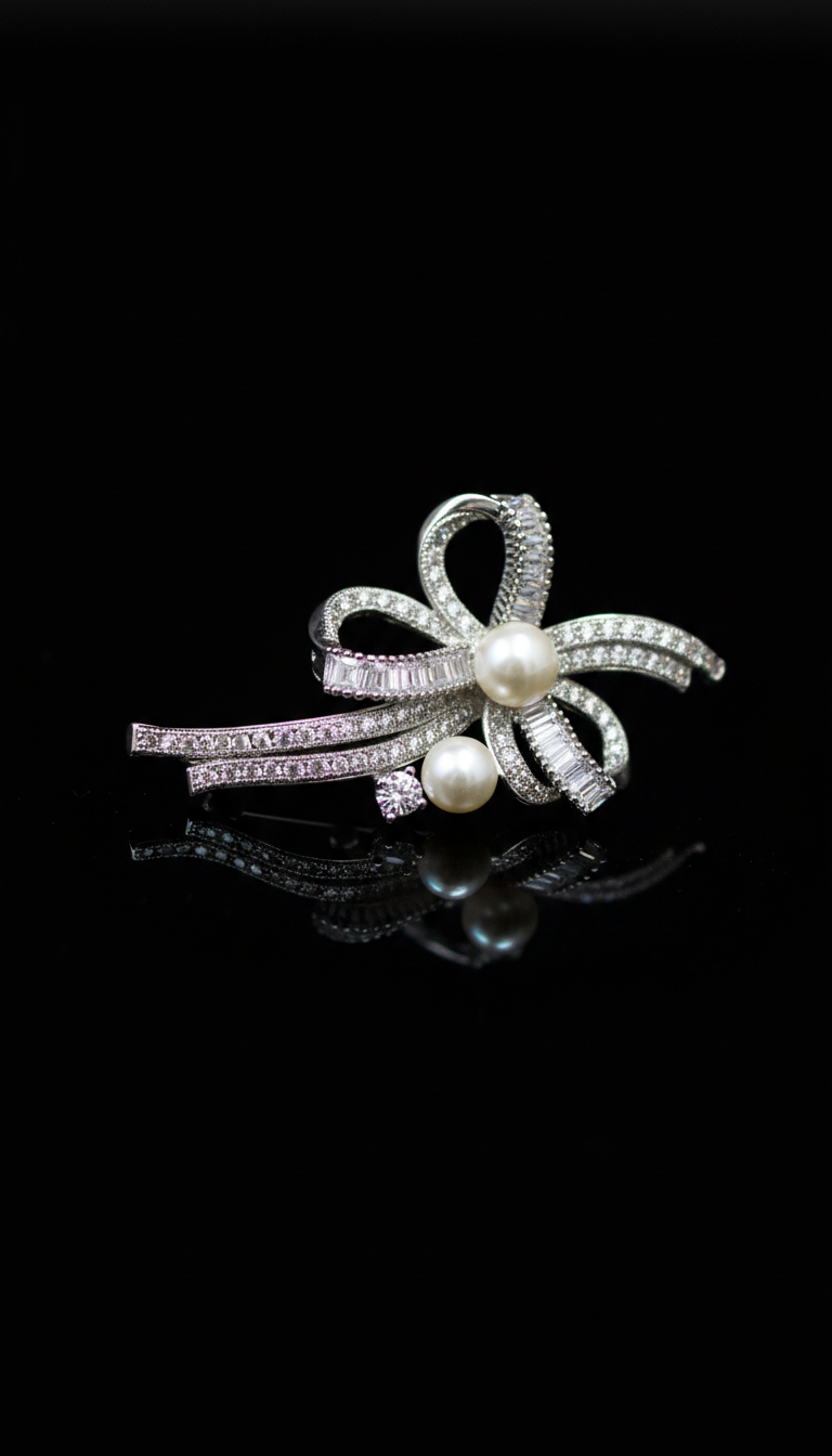 The Crystal Ribbon Brooch