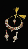 Ruby Red Traditional Necklace Set