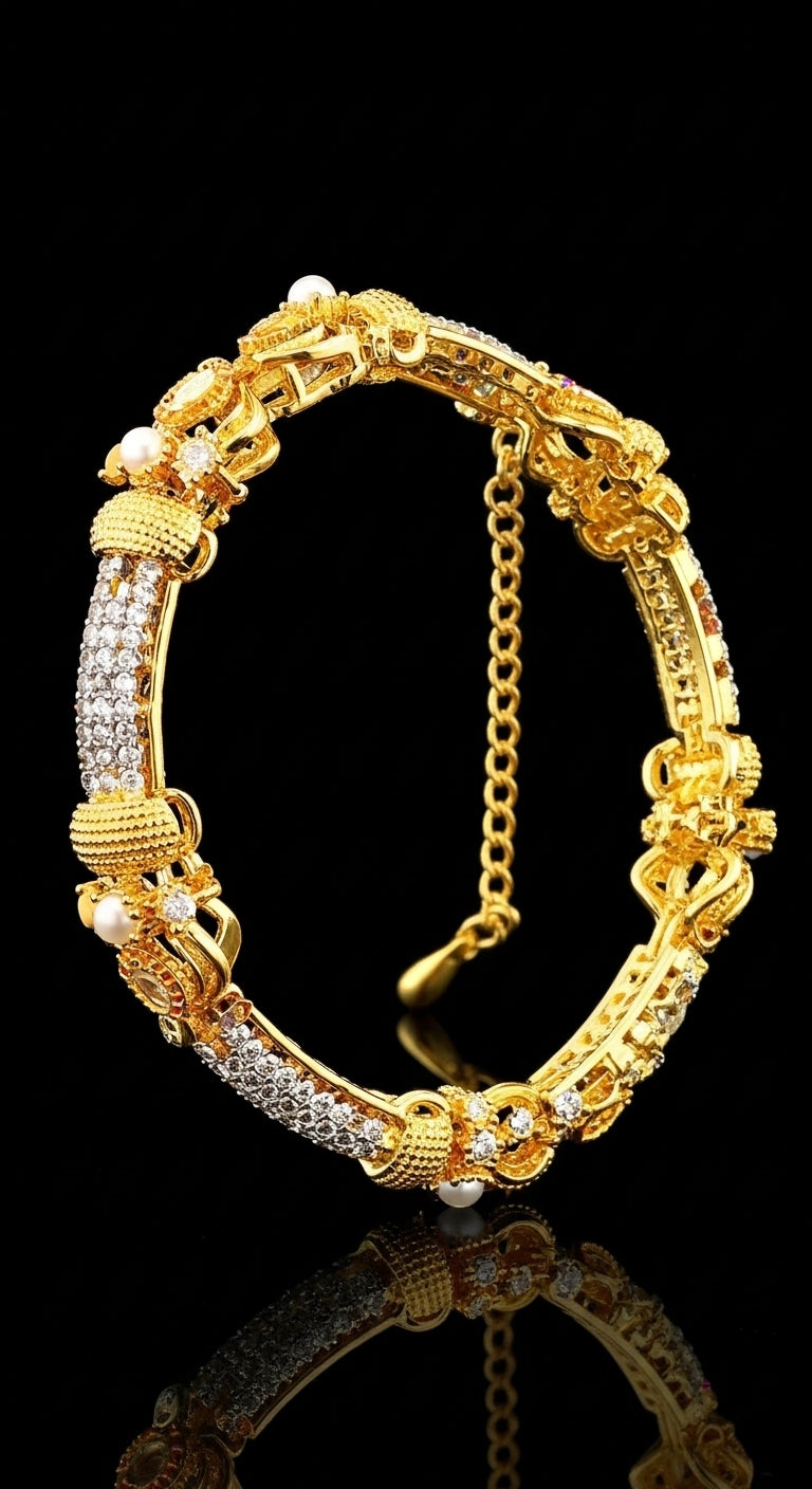 The Royal Navratna Pave Bangles